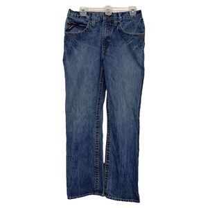 Ariat FR M4 Relaxed Boot Jeans Mens 30x32 Blue Workwear Distressed Tagged 31x32